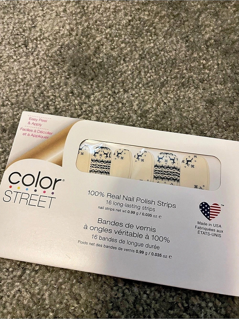 Color Street A Dashing Time Nail Polish Strips White & Blue